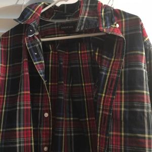 Land’s End plaid oxford button down